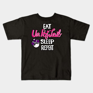 Hmong Eat Ua Pob Laib Sleep Repeat Kids T-Shirt